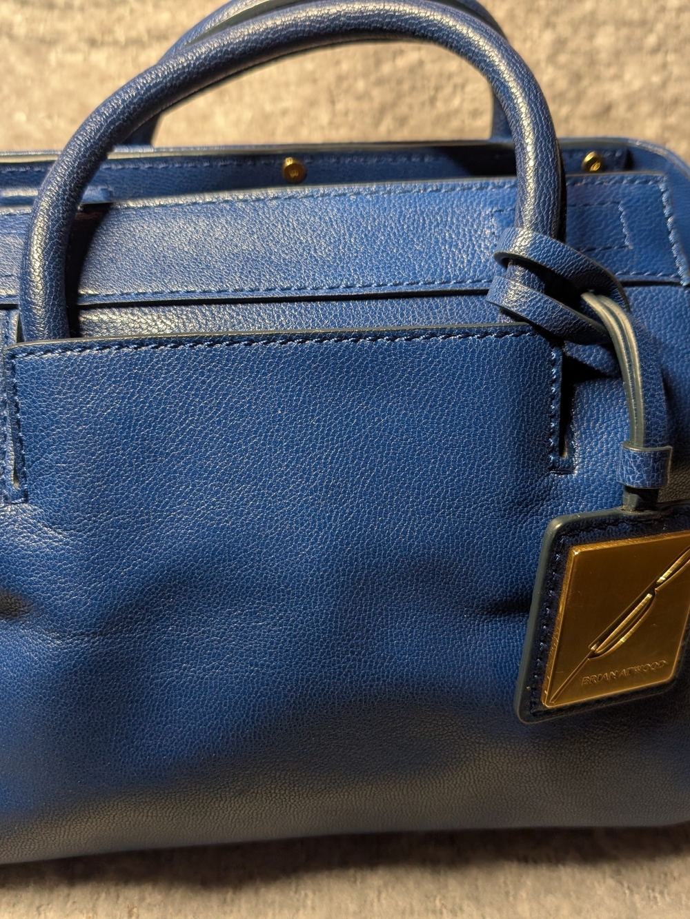 Blue Leather Top-Handle Brian Atwood Crossbody Bag